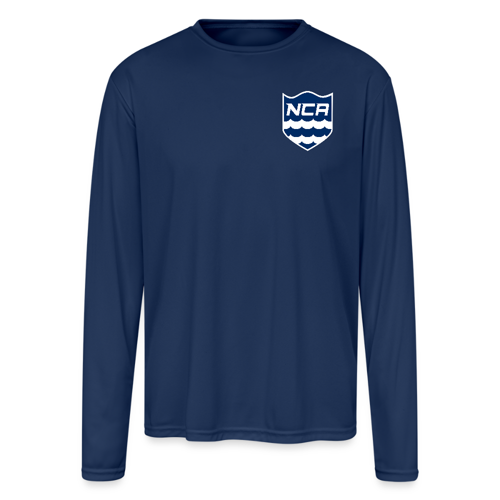 Men's Moisture Wicking Performance Long Sleeve T-Shirt - navy