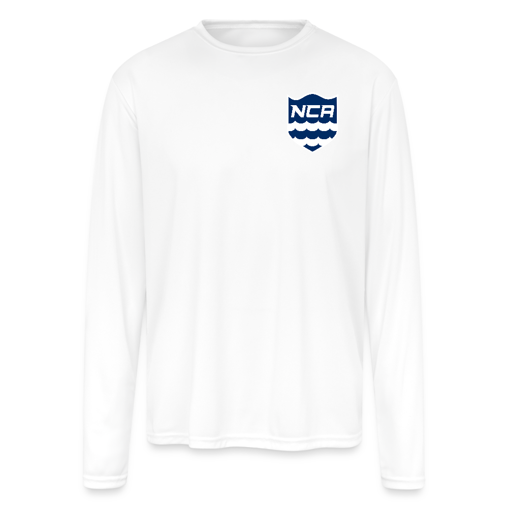 Men's Moisture Wicking Performance Long Sleeve T-Shirt - white