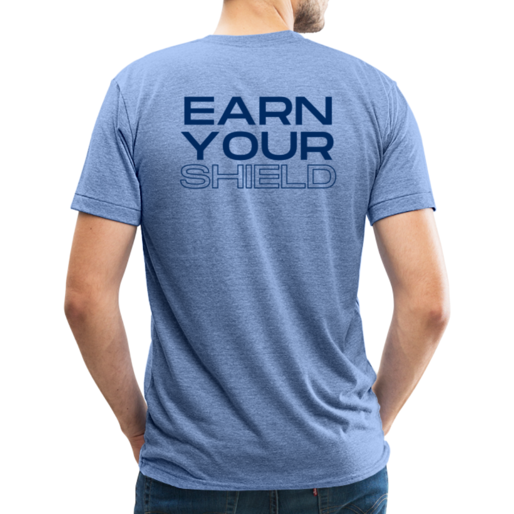 Adult Earn Your Shield T-Shirt - heather blue